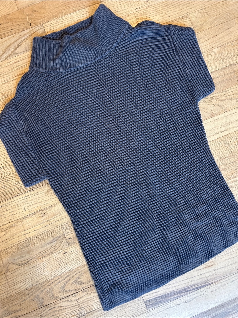 Ann Taylor Ribbed Fold-Over Turtleneck Sweater - Gray - Picture 2 of 7